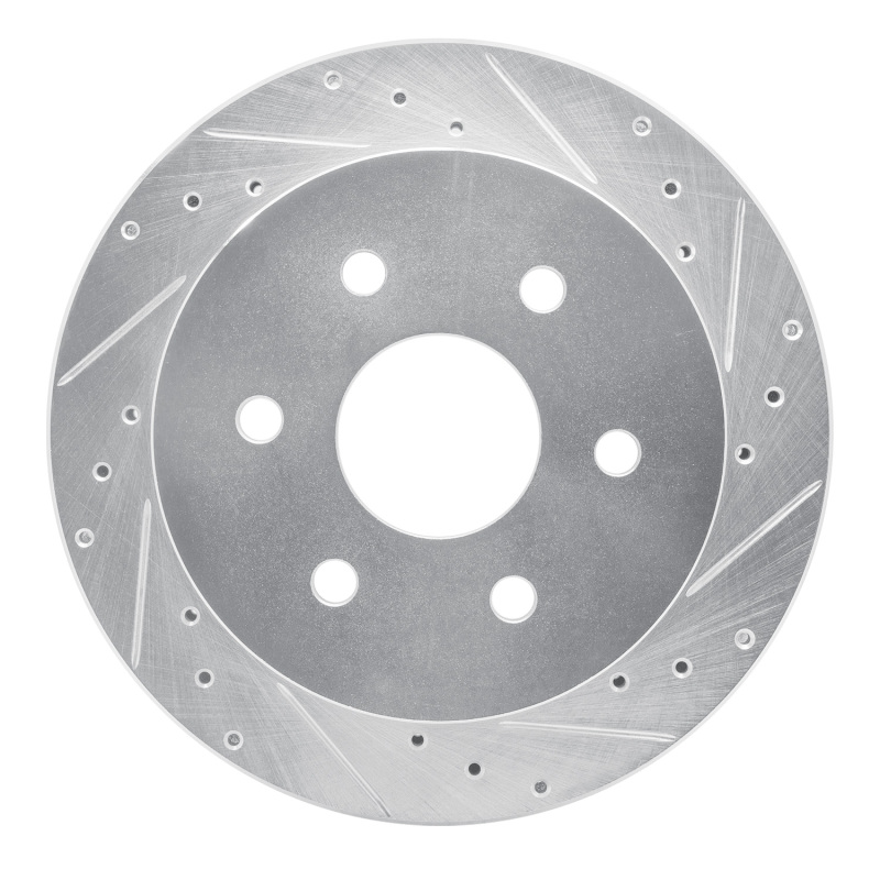 Chevrolet Express 2500 Brake Rotor (1) - Rear Right - R1 Concepts - Drilled & Slotted - Silver - `03-`05